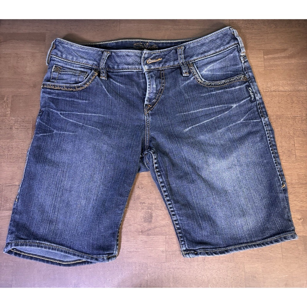 Silver Lexi Denim Shorts Bermuda Size 27 Medium/Dark Wash